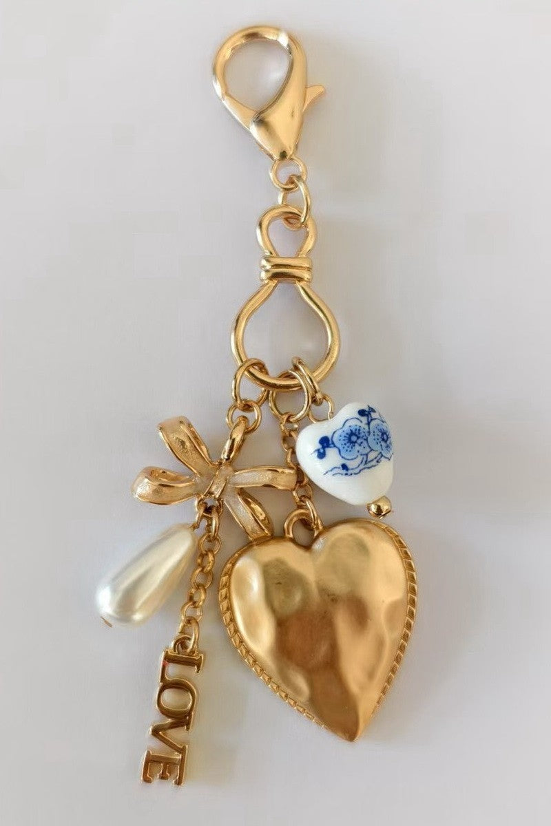 Gold Hearts Mini Keychain/Bag Charm
