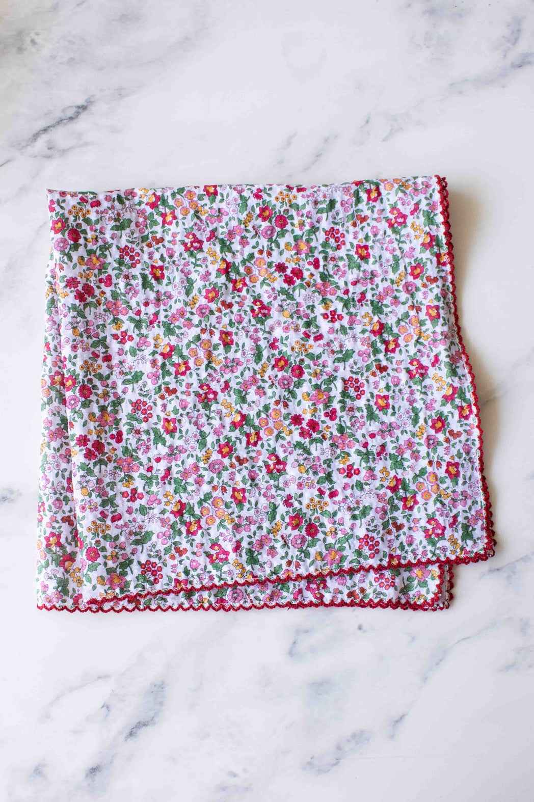Violet Floral Cotton Scarf