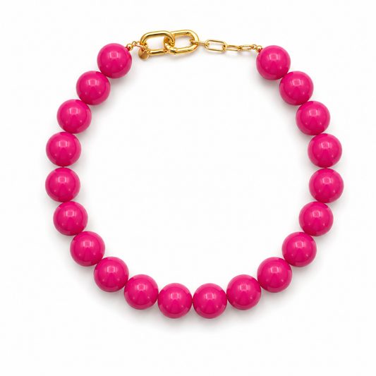 Beaded Color Gumball Statement Necklace