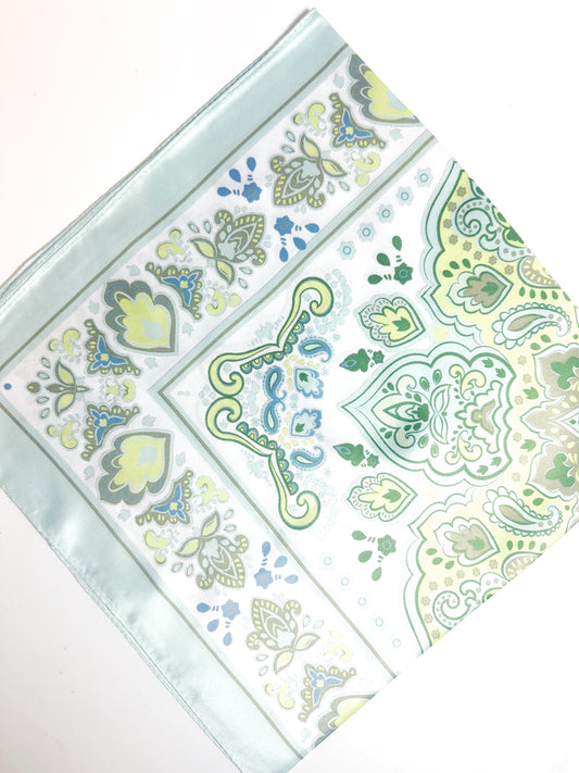 Turquoise Paisley Silk Scarf