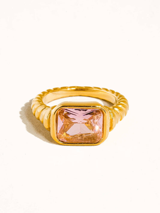 Laverne 18K Gold Non-Tarnish CZ Cocktail Ring